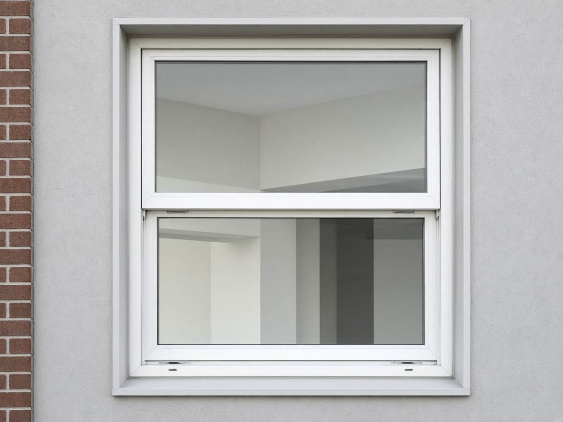 White aluminum hung window